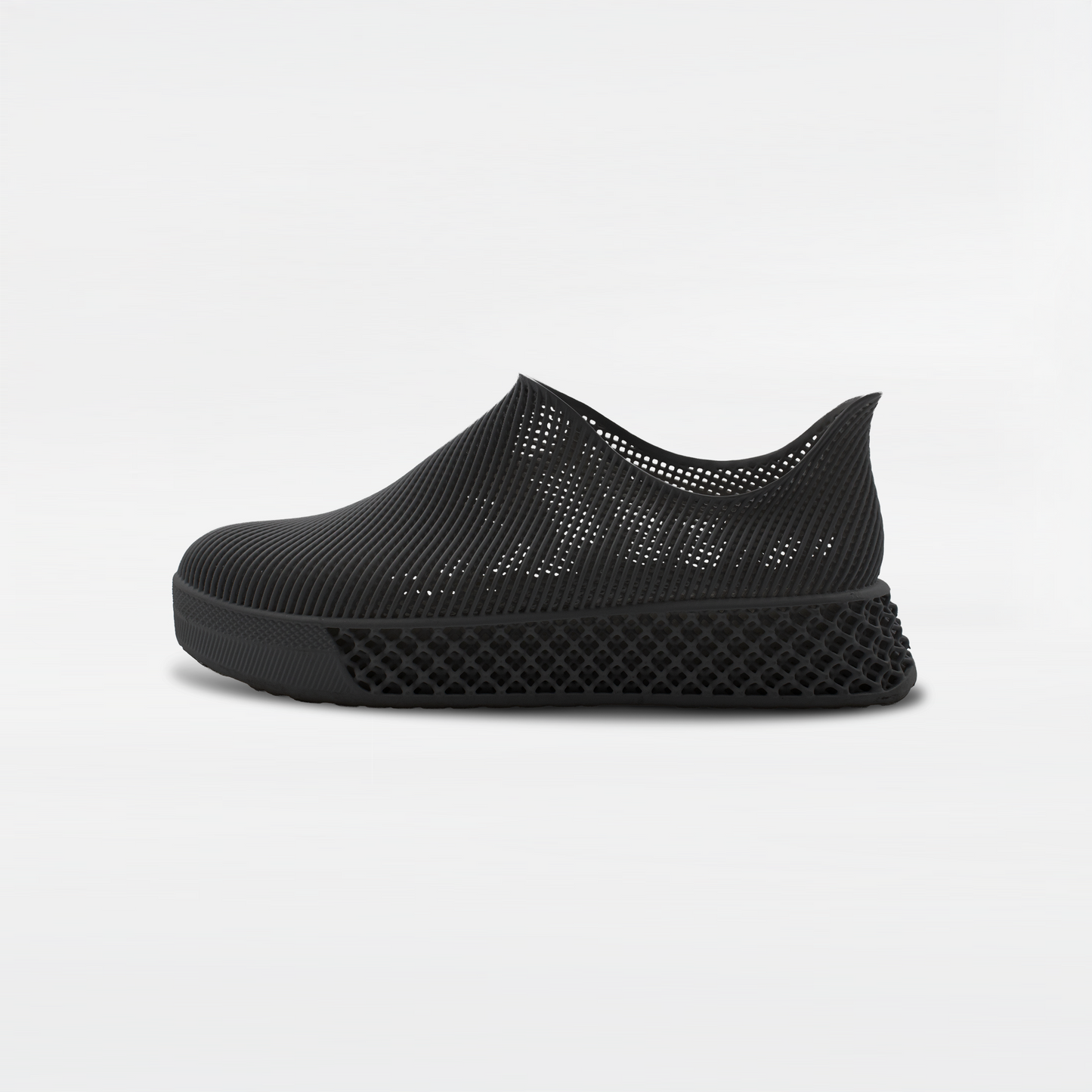 3D Printed Minimalist Footwear in true black