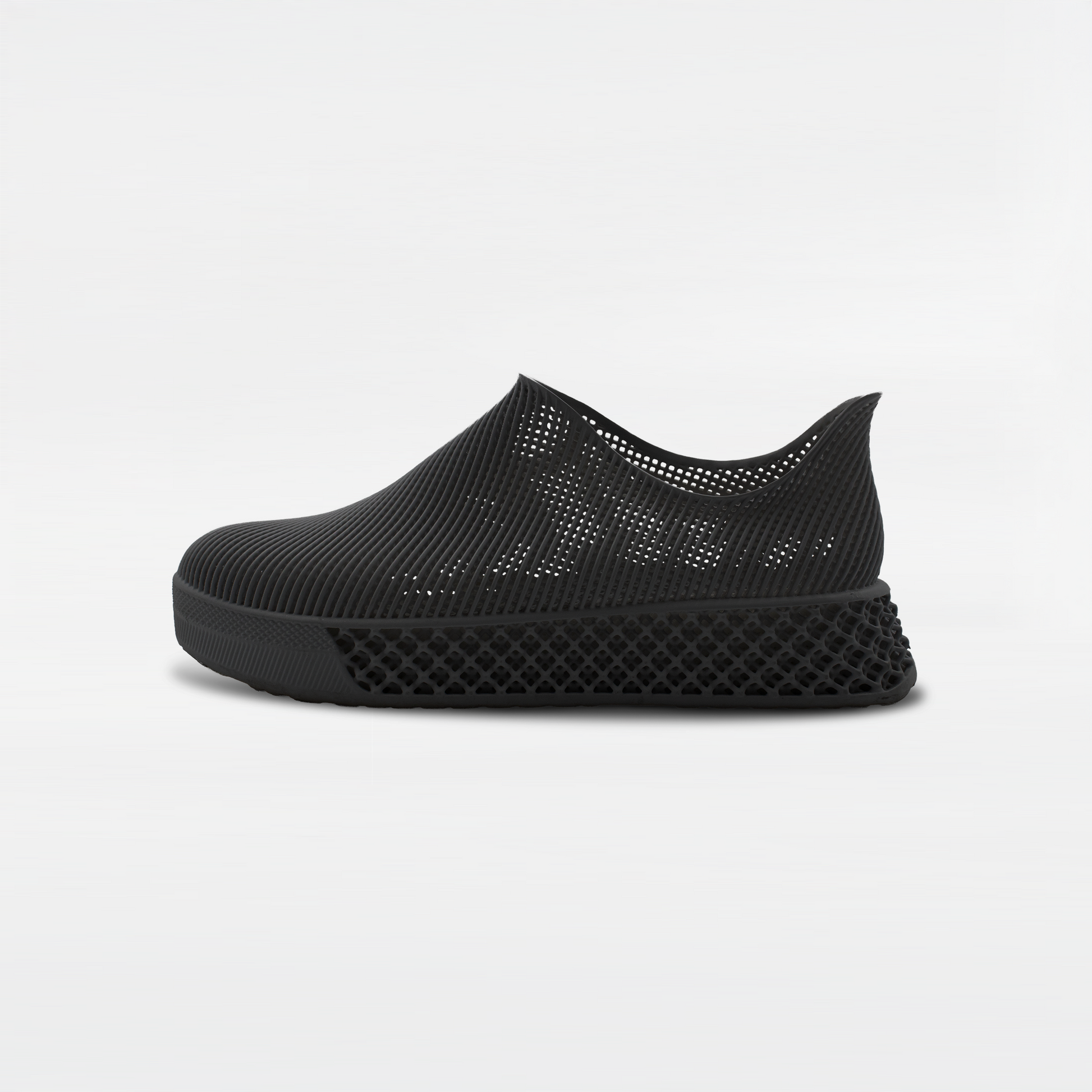 3D Printed Minimalist Footwear in true black