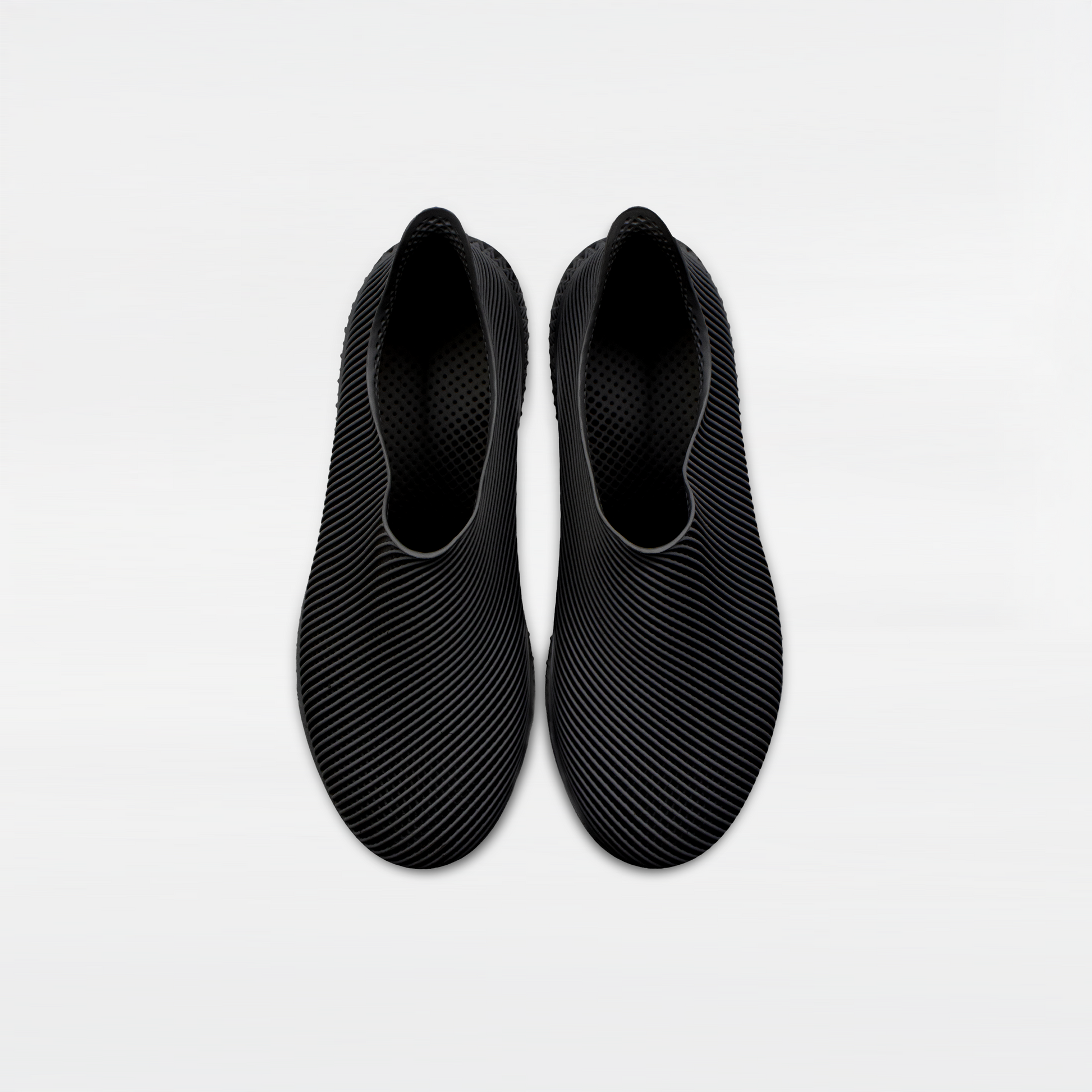 3D Printed Minimalist Footwear in true black