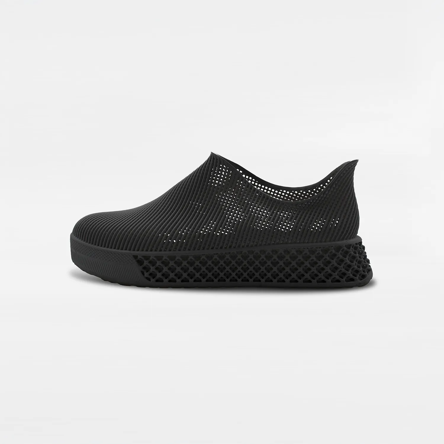 3D Printed Minimalist Footwear in true black