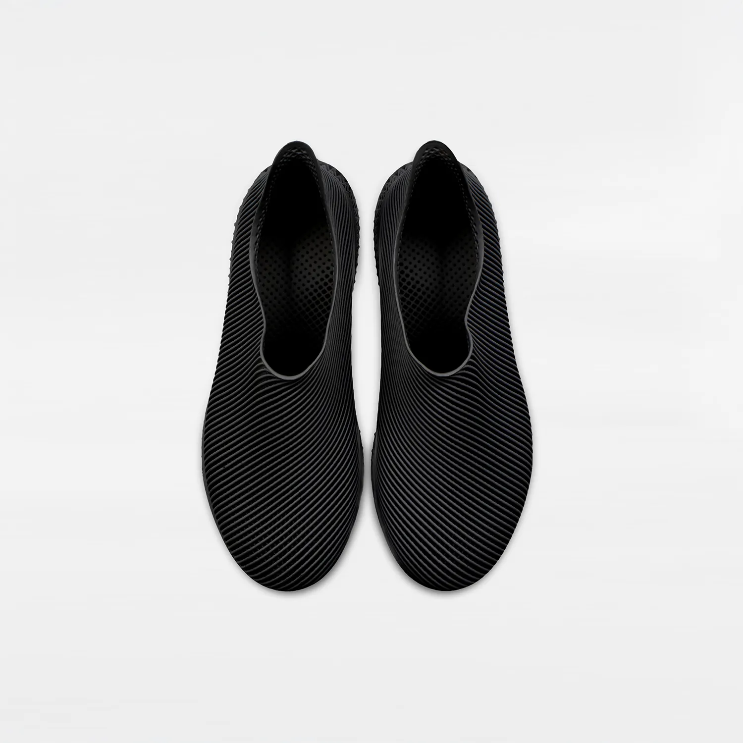 3D Printed Minimalist Footwear in true black