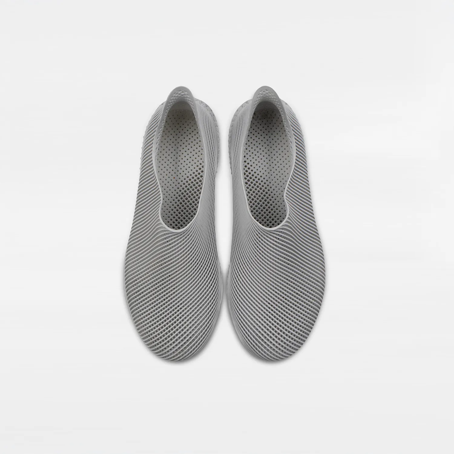 3D Printed Minimalist Footwear in cloud dancer